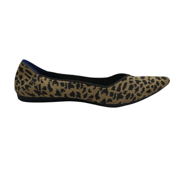 Rothys The Point II Leopard Print Pointed Toe Knit Ballet Flats Womens 10 - Picture 2 of 12